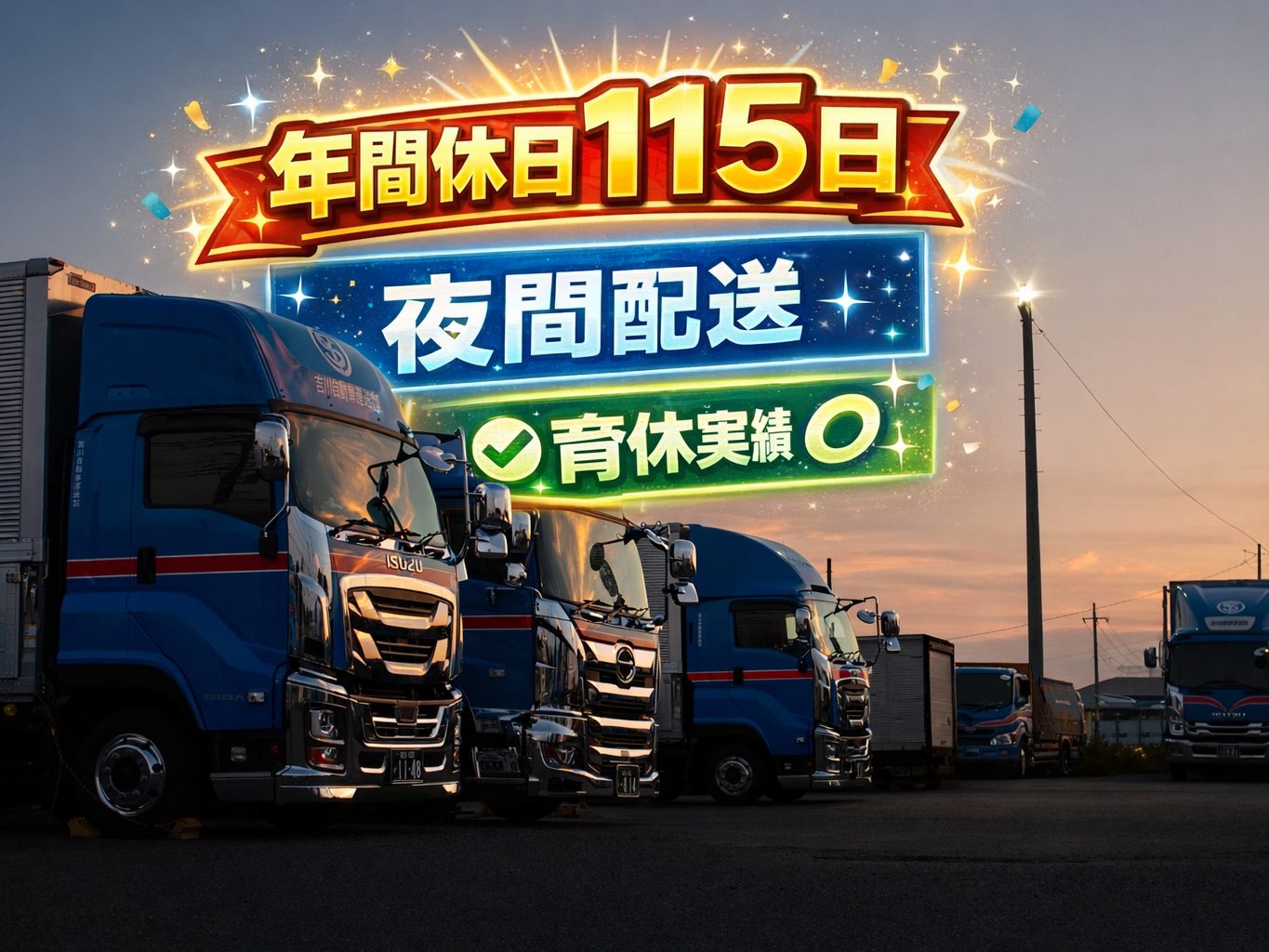 【年間休日130日以上可能！】4トン車ドライバー　石岡市